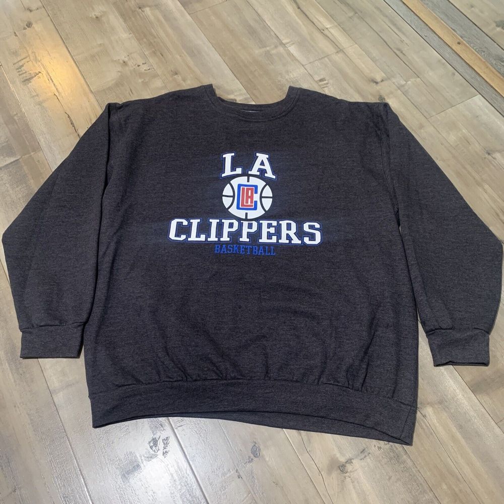 Gray Los Angeles Clippers printed crew-neck pullover sweatshirt  - XXL NBA